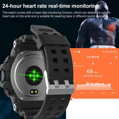 LC11 1.28 inch TFT Screen Outdoor Sports Smart Watch, IP68 Waterproof Support Heart Rate & Blood Pressure Monitoring