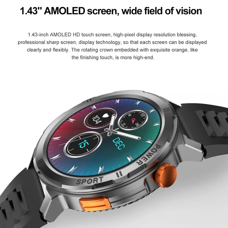 M52 1.43 inch Screen IP68 Waterproof Smart Watch, Support Bluetooth Call / Heart Rate