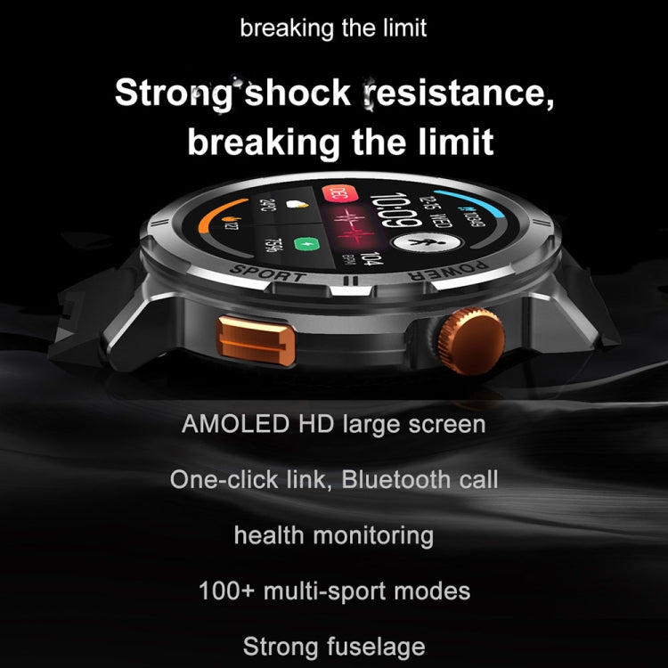 M52 1.43 inch Screen IP68 Waterproof Smart Watch, Support Bluetooth Call / Heart Rate