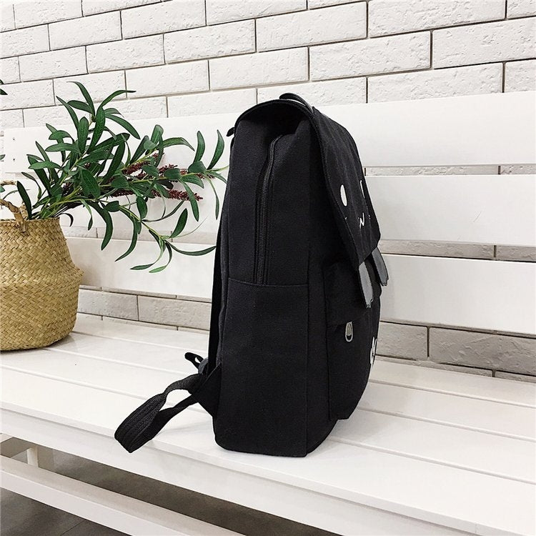 Cat Shape Leisure Fashion Canvas Double Shoulders Bag Backpack, Q18817