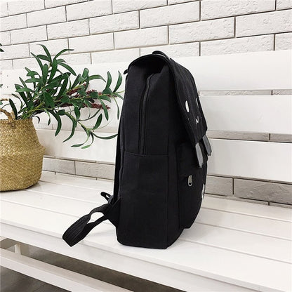 Cat Shape Leisure Fashion Canvas Double Shoulders Bag Backpack, Q18817