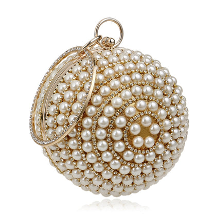 Ball Shape Women Fashion Banquet Party Pearl Handbag