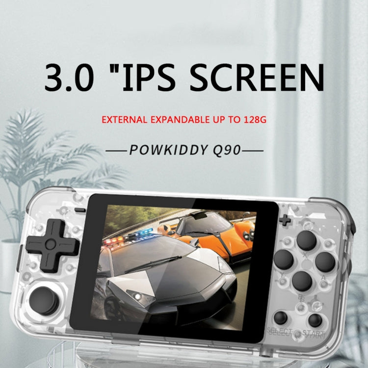 Powkiddy Q90 3.0 inch IPS Screen Retro Joystick Handheld Game Console with 16GB Memory, Q90 / White, Q90 / Blue