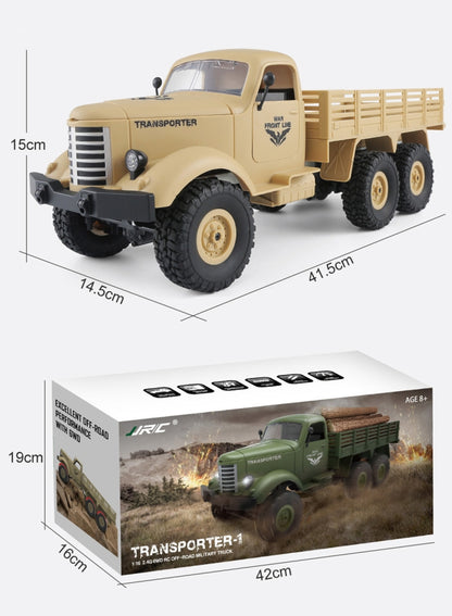 JJR/C Q60 Transporter-1 Full Body 1:16 Mini 2.4GHz RC 6WD Tracked Off-Road Military Truck Car Toy, Q60