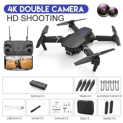 LS-E525 4K Double HD Camera Mini Foldable RC Quadcopter Drone Remote Control Aircraft, 4K Double HD Camera