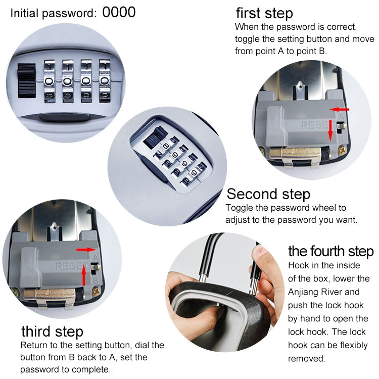 Car Password Lock Storage Box Security Box Hook Installation-free Safety Box