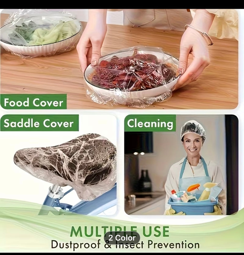 100pcs Disposable Food Cover Bags Plastic Bags For Fruit Vegetable Fresh-Keeping Food Packaging Bags Kitchen Accessories,Disposable Food-Grade Plastic Wrap Covers, Suitable for Fridge, Kitchenware & Leftovers/Fruits, Food Storage, Fridge Organization,