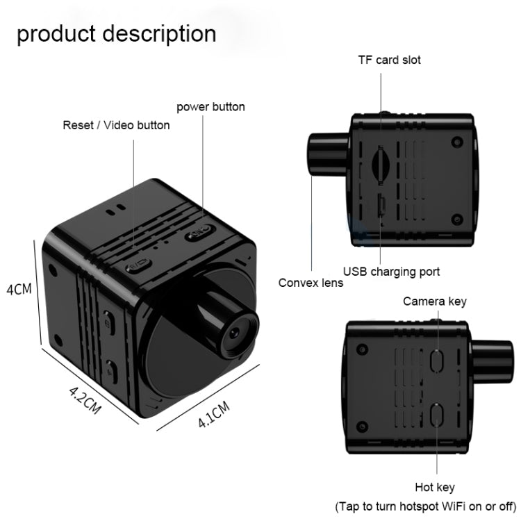 R89 Full HD 1080P WiFi Mini DV Recorder Camera, Support Monitor Detection & Night Vision & Loop Recording & TF Card, R89