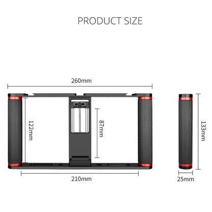 YELANGU PC05 YLG0909B Vlogging Live Broadcast Smartphone Metal Cage Video Rig Filmmaking Recording Handle Stabilizer Bracket for iPhone, Galaxy, Huawei, Xiaomi, HTC, LG, Google, and Other Smartphones, YLG0909B