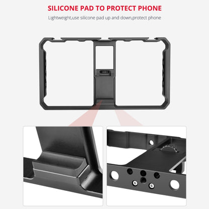 YELANGU  PC06 YLG0909A Vlogging Live Broadcast Smartphone Metal Cage Video Rig Filmmaking Recording Handle Stabilizer Bracket for iPhone, Galaxy, Huawei, Xiaomi, HTC, LG, Google, and Other Smartphones, YLG0909A