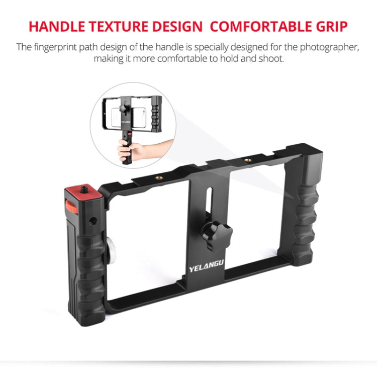 YELANGU PC02A Vlogging Live Broadcast Plastic Cage Video Rig Filmmaking Stabilizer Bracket for iPhone, Galaxy, Huawei, Xiaomi, HTC, LG, Google, and Other Smartphones, PC02A