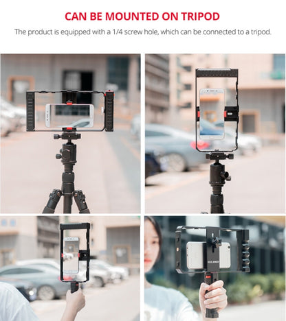 YELANGU PC02A Vlogging Live Broadcast Plastic Cage Video Rig Filmmaking Stabilizer Bracket for iPhone, Galaxy, Huawei, Xiaomi, HTC, LG, Google, and Other Smartphones, PC02A