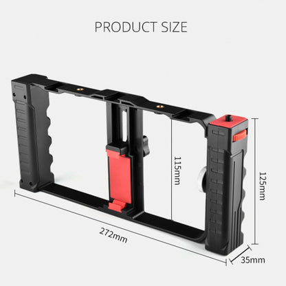 YELANGU PC02A Vlogging Live Broadcast Plastic Cage Video Rig Filmmaking Stabilizer Bracket for iPhone, Galaxy, Huawei, Xiaomi, HTC, LG, Google, and Other Smartphones, PC02A