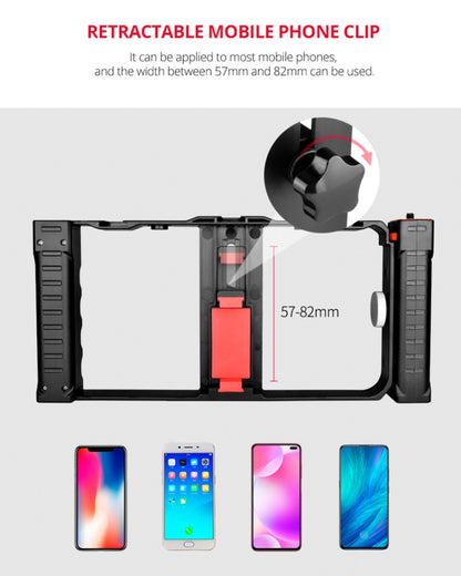 YELANGU PC02A Vlogging Live Broadcast Plastic Cage Video Rig Filmmaking Stabilizer Bracket for iPhone, Galaxy, Huawei, Xiaomi, HTC, LG, Google, and Other Smartphones, PC02A