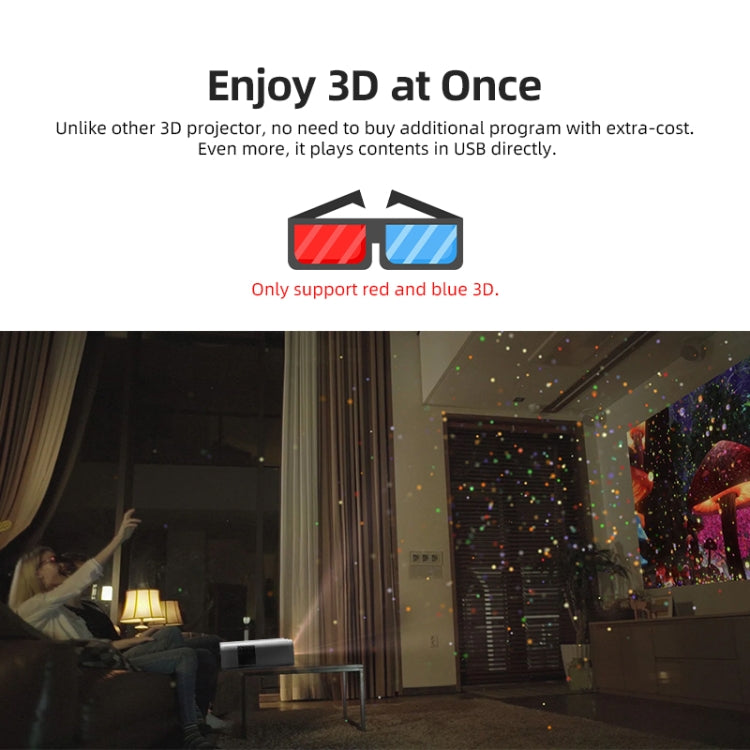 AUN U001 4K 18000 Lumens Portable Home Theater LED HD Digital Projector, US Plug, UK Plug, AU Plug