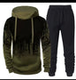 New Trendy Printed Hoodie Set for Men, Featuring a Large Size Hooded Sweatshirt Perfect for Autumn And Winter Casual Sports, Plus Size