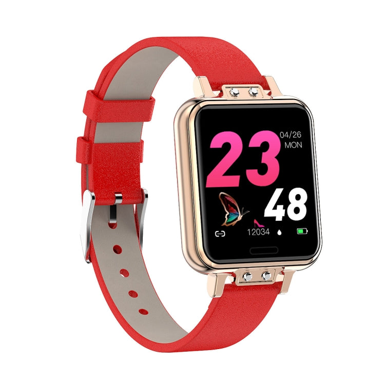 ZL13 1.22 inch Color Screen IP67 Waterproof Smart Watch, Support Sleep Monitor / Heart Rate Monitor / Menstrual Cycle Reminder, Style: Red Leather Strap, Style: Red Leather Strap