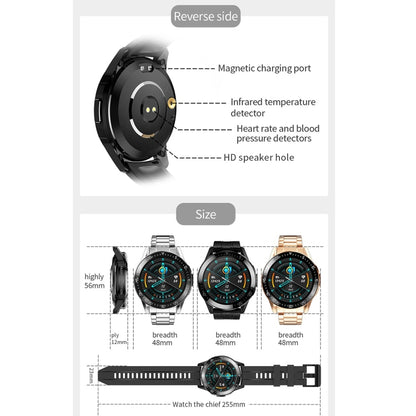 GT3 1.3 inch Full-fit Round Screen Smart Watch, Support Sleep Monitor / Heart Rate Monitor / Temperature Monitoring