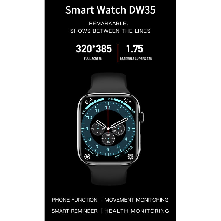 DW35 1.75 inch Full Screen IP67 Waterproof Smart Watch, Support Sleep Monitor / Heart Rate Monitor / Bluetooth Call