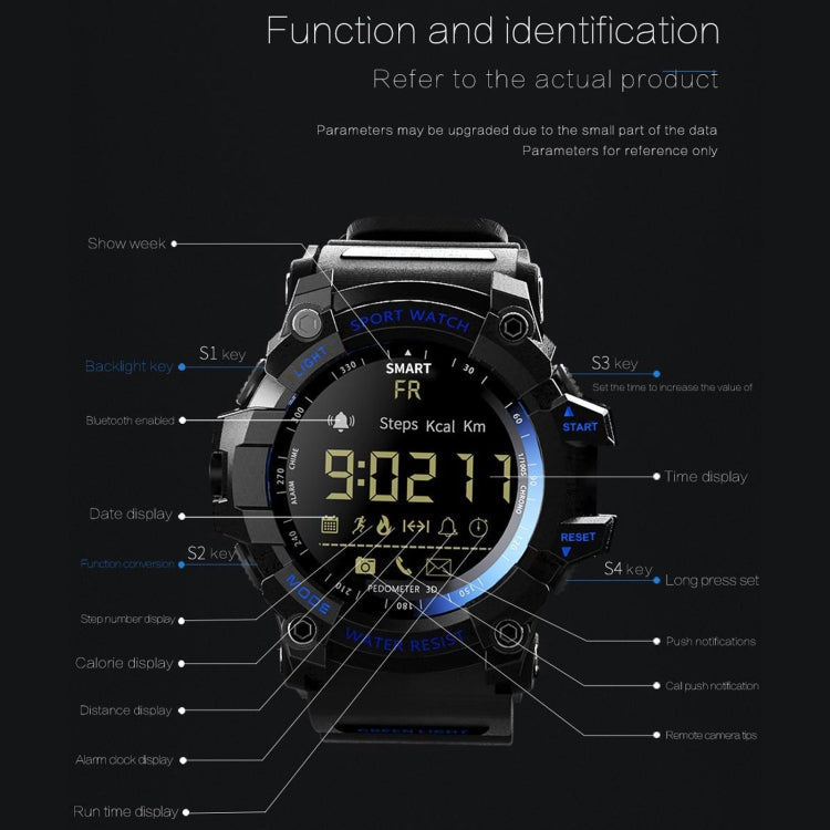 Lokmat MK16 LCD Screen 50m Waterproof Smart Watch, Support Information Reminder / Remote Camera / Walking Motion Monitor