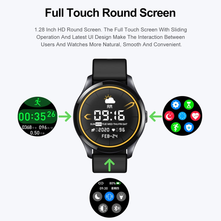 T88 1.28 inch TFT Color Screen IP67 Waterproof Smart Watch, Support Body Temperature Monitoring / Sleep Monitoring / Heart Rate Monitoring