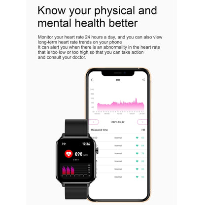 E86 1.7 inch TFT Color Screen IP68 Waterproof Smart Watch, Support Blood Oxygen Monitoring / Body Temperature Monitoring / AI Medical Diagnosis, Style: Steel Strap, Steel Strap(Black)