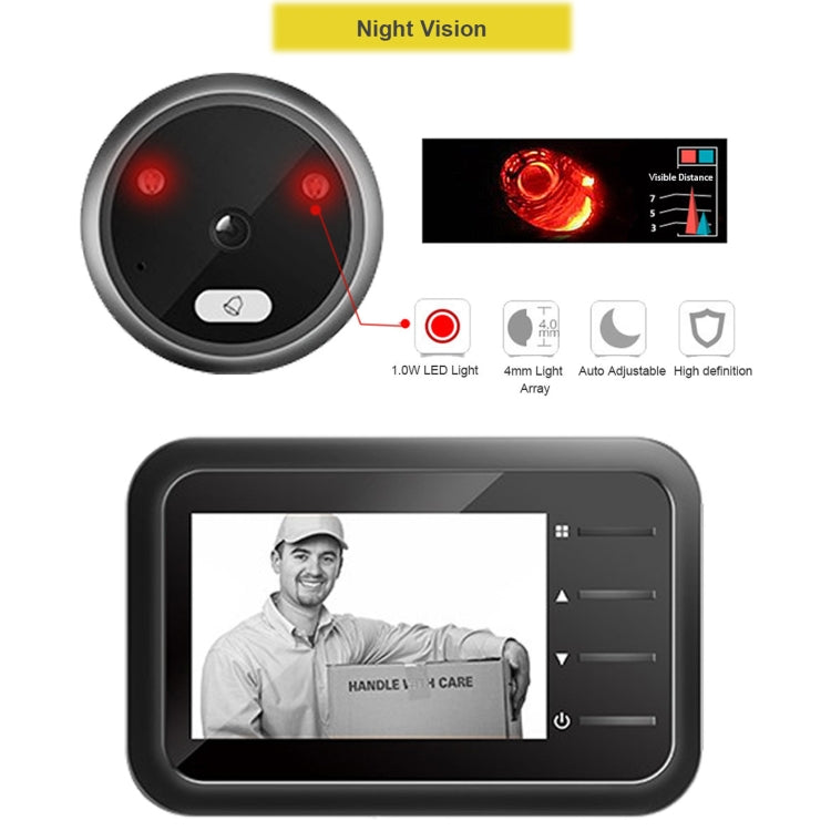 R11 2.4 inch TFT LCD Display Night Vision Photo Video Electronic Cat Eye Doorbell