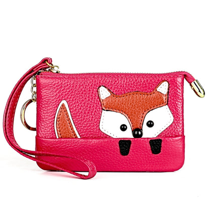 Ladies Sewing Thread Leather Fox Handbags Cute Mini Key Case