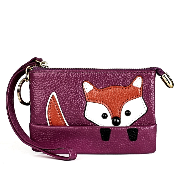 Ladies Sewing Thread Leather Fox Handbags Cute Mini Key Case