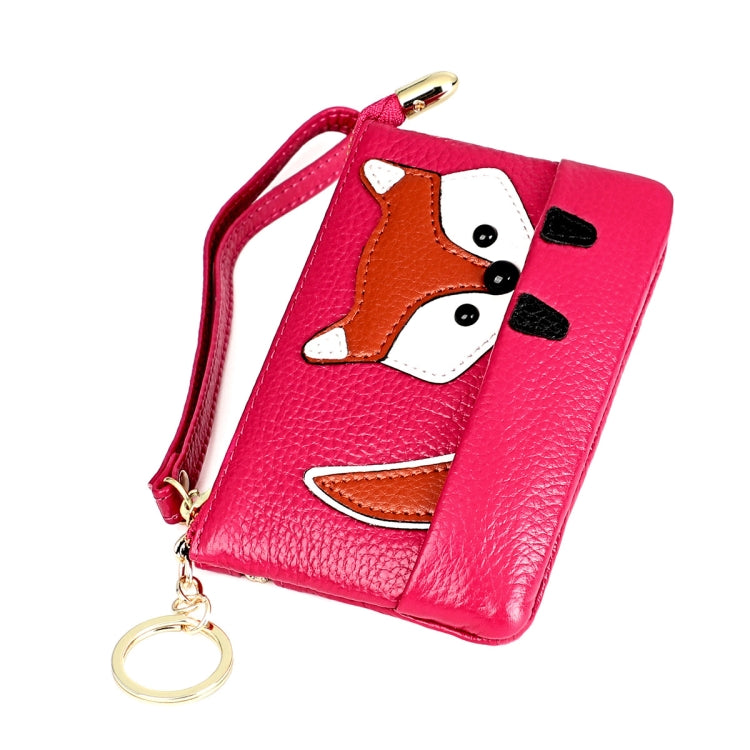 Ladies Sewing Thread Leather Fox Handbags Cute Mini Key Case