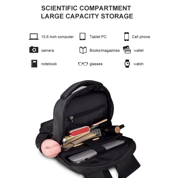 SJ01 Business Casual Computer Backpack with USB Charging Port, 13-15 inch Universal, 15.6-17.3 inch Universal