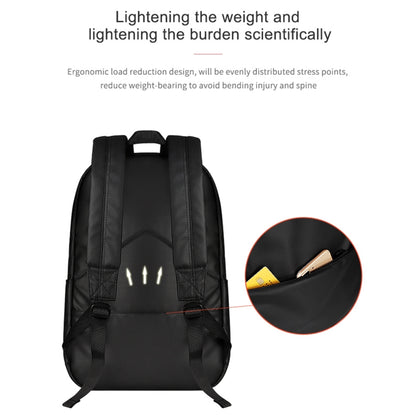 SJ03 13-15.6 inch Universal Large-capacity Laptop Backpack with USB Charging Port & Headphone Port