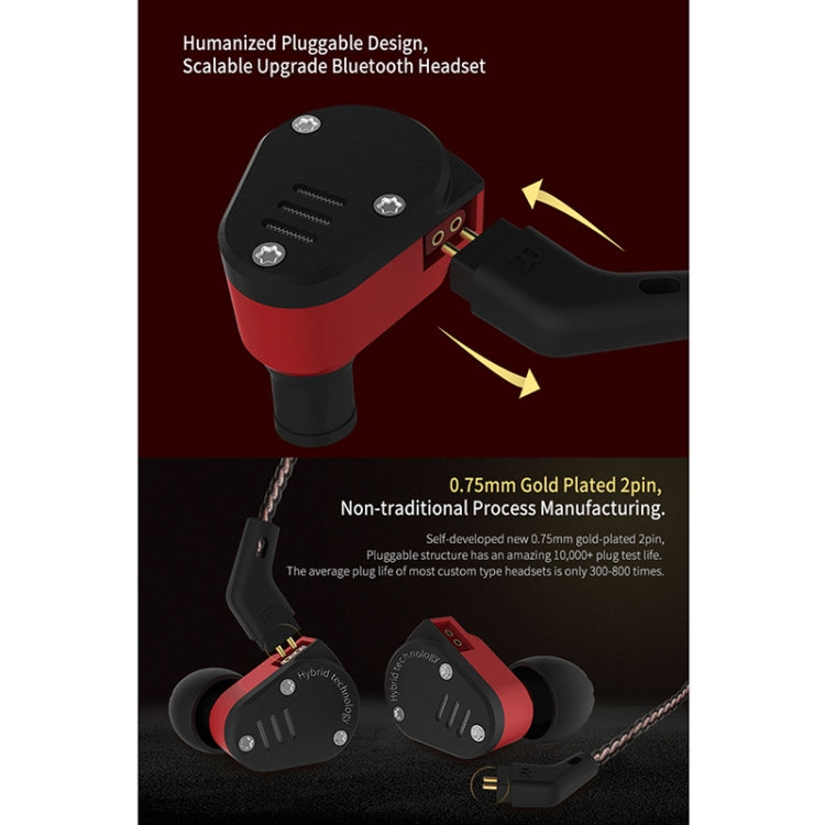 KZ ZSA Ring Iron Hybrid Drive Sport In-ear Wired Earphone,, ZSA Standard Version(Black Red), ZSA Standard Version(Grey), ZSA Mic Version(Black Red), ZSA Mic Version(Grey)
