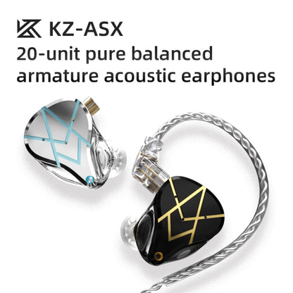 KZ ASX 20-unit Balance Armature Monitor HiFi In-Ear Wired Earphone, No Mic, With Mic