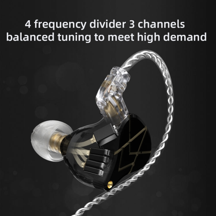 KZ ASX 20-unit Balance Armature Monitor HiFi In-Ear Wired Earphone, No Mic, With Mic