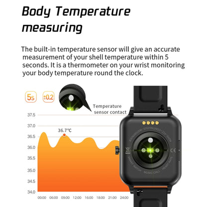 MX7 1.69 inch IPS Touch Screen IP68 Waterproof Smart Watch, Support Sleep Monitoring / Heart Rate Monitoring / Bluetooth Call / Body Temperature Monitoring