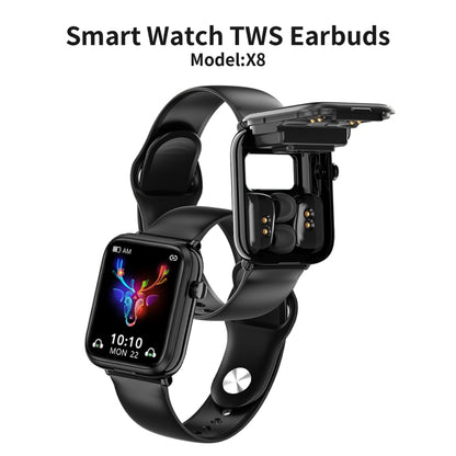 X8 1.69 inch IPS Screen Smart Watch TWS Earbuds, Support Bluetooth Call, X8