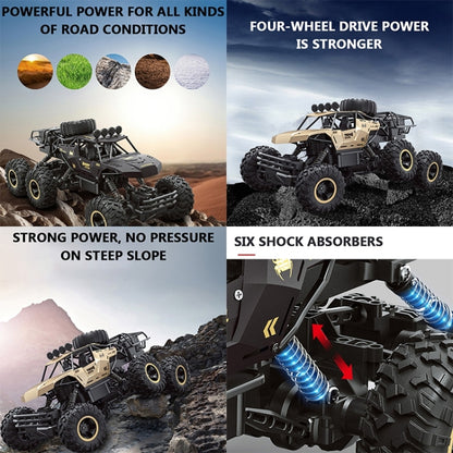 4WD Oversized Alloy Six Wheel Vehicle RC Car, (Black), (Gold)
