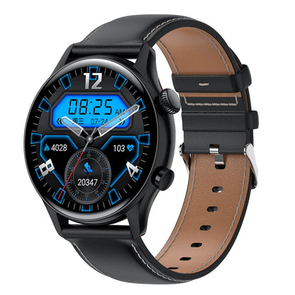 HK8Pro 1.36 inch AMOLED Screen Leather Strap Smart Watch, Support NFC Function / Blood Oxygen Monitoring, Leather Strap (Silver), Leather Strap (Black), Leather Strap (Gold)