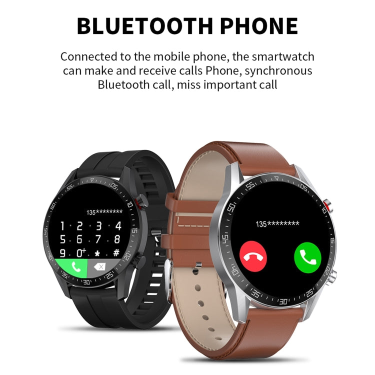 SK7Plus 1.28 inch IPS Screen Leather Strap Smart Watch, Support Bluetooth Call/Sleep Monitoring, Leather Strap (Brown), Leather Strap (Black)