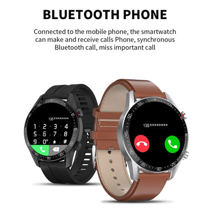 SK7Plus 1.28 inch IPS Screen Leather Strap Smart Watch, Support Bluetooth Call/Sleep Monitoring, Leather Strap (Brown), Leather Strap (Black)