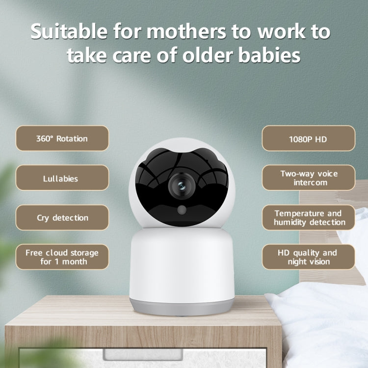 YT51 1920x1080 Home Baby Wireless Camera, Support Infrared Night Vision / Baby Crying Detection,, AU Plug, with Temperature, UK Plug, with Temperature