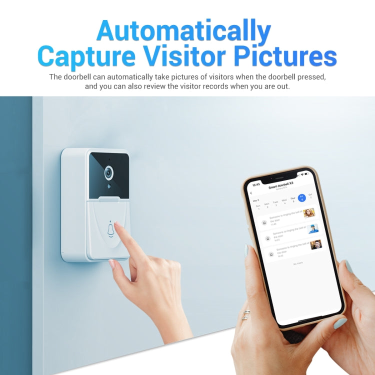 X3 Smart Doorbell Camera Support Mobile APP & Two-way Voice & Cloud Storage