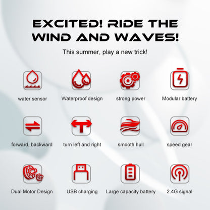 LSRC B9 2.4G Double Propeller Remote Control Boat Water Toy Racing Rowing