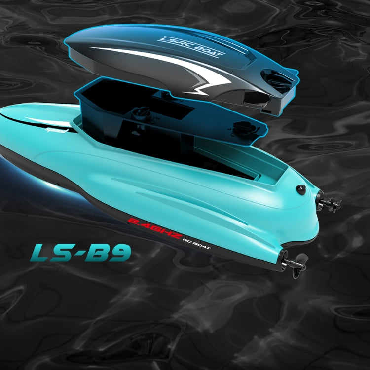 LSRC B9 2.4G Double Propeller Remote Control Boat Water Toy Racing Rowing