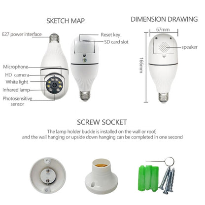 360 Degree 3MP HD Smart WiFi Bulb Camera