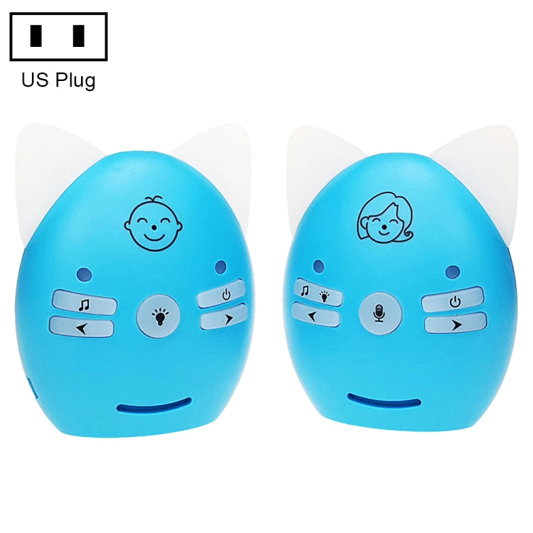 Wireless Audio Baby Monitor Support Voice Monitoring + Intercom + Night Light without Battery, US Plug, UK Plug, EU Plug, AU Plug