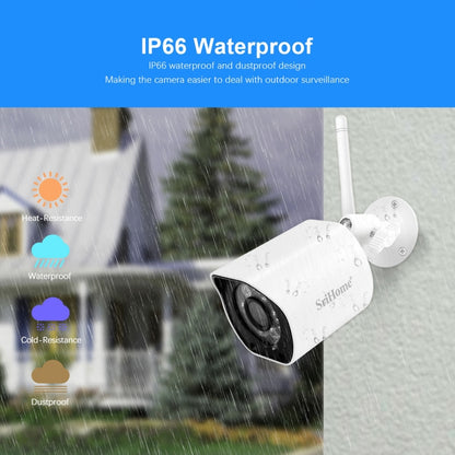 SriHome SH034 5.0MP Mini Dual 2.4 / 5G WiFi Outdoor Waterproof Video Surveillance Color Night Vision Security CCTV Cam, US Plug, EU Plug, UK Plug, AU Plug