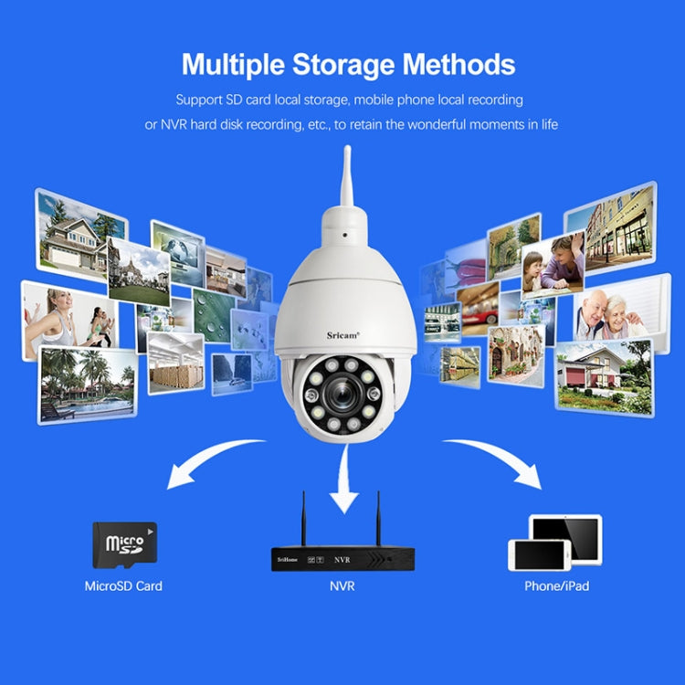 Sricam SP008C 5MP 10X Zoom IP66 Waterproof CCTV WiFi IP Camera Monitor, US Plug, EU Plug, UK Plug, AU Plug