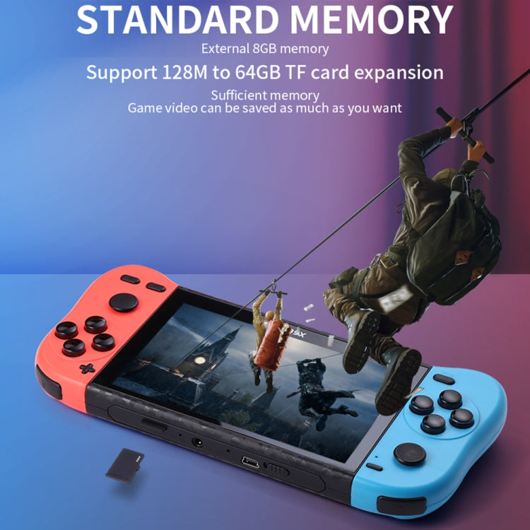 X50 Max 5.1 inch Screen Handheld Game Console for Double Player with 6000+ Games, X50 Max / Black, X50 Max / Red+Blue